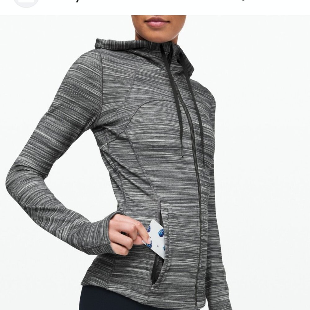 lululemon athletica Black and Gray Striped Define Jacket